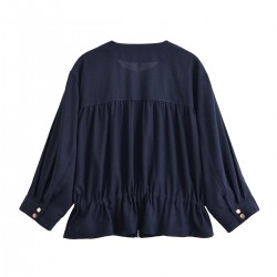 Cross-border wholesale 2025 Summer New collection: European and American women's casual linen blend hunting jacket for women