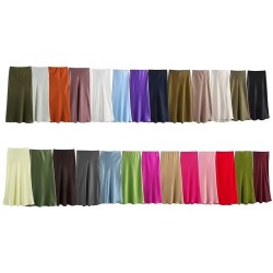Wholesale of black rice colorful silk satin texture skirts for Europe and America in spring 2024. Long skirt in 32 colors, smooth and flowing