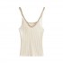 A new summer collection of women's clothing from Europe and America, featuring a fashionable and sexy U-neck metal knitted halter top in white
