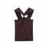 Spring 2025 new women's clothing for foreign trade wholesale, European and American sexy backless vest, women's design sense halter top