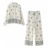 Fashion Set 2024 Summer New Collection: European and American cross-border women's clothing, flower-embroidered shirt + straight-leg pants set