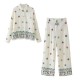 Fashion Set 2024 Summer New Collection: European and American cross-border women's clothing, flower-embroidered shirt + straight-leg pants set Fashion Set 2024 Summer New Collection: European and American cross-border women's clothing, flower-embroidered shirt + straight-leg pants set