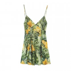 Amazon wholesale 2025 Spring New women's dress with European and American style printed silk mesh short dress