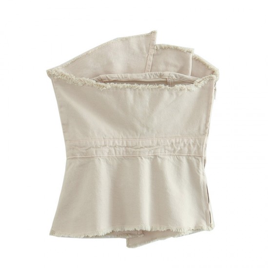 The new autumn collection of asymmetrical fringed corset and skirt patchwork fashion set for women in foreign trade wholesale The new autumn collection of asymmetrical fringed corset and skirt patchwork fashion set for women in foreign trade wholesale