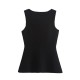2024 Cross-border Women's Winter New Collection: European and American style street fashion, golden button-down flat stitch vest and waistcoat 2024 Cross-border Women's Winter New Collection: European and American style street fashion, golden button-down flat stitch vest and waistcoat