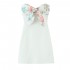 Cross-border wholesale 2025 Summer women's clothing: European and American printed bow color contrast off-the-shoulder slim strapless mini skirt