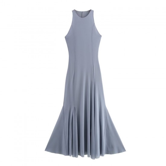 A semi-high-neck sleeveless vest dress, a new spring dress for women with a high waist and a wide swing, and an umbrella dress A semi-high-neck sleeveless vest dress, a new spring dress for women with a high waist and a wide swing, and an umbrella dress