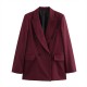 Wholesale of new autumn women's fashion, European and American style casual loose short lapel double-breasted suit jackets for foreign trade Wholesale of new autumn women's fashion, European and American style casual loose short lapel double-breasted suit jackets for foreign trade