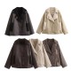 Amazon Cross-border 2024 Autumn/Winter Women's clothing: European and American retro style woolen coat with lapel and loose fur one-piece top Amazon Cross-border 2024 Autumn/Winter Women's clothing: European and American retro style woolen coat with lapel and loose fur one-piece top
