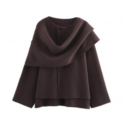 New women's clothing knitted scarves for autumn 2024, cross-border coats and jackets, loose and asymmetrical, European and American style wholesale