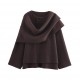 New women's clothing knitted scarves for autumn 2024, cross-border coats and jackets, loose and asymmetrical, European and American style wholesale New women's clothing knitted scarves for autumn 2024, cross-border coats and jackets, loose and asymmetrical, European and American style wholesale