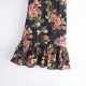 Amazon wholesale cross-border European and American style French retro print slimming and form-fitting dress with a large hemline and straps