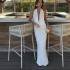 Cross-border wholesale 2025 Spring Party beach women's wear solid color pullover neckline backless pleated decoration MIDI dress