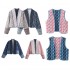 Amazon Cross-border early Autumn new women's clothing: Loose and short European and American style, two-sided cotton-padded jacket printed for women