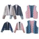 Amazon Cross-border early Autumn new women's clothing: Loose and short European and American style, two-sided cotton-padded jacket printed for women