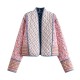Amazon Cross-border early Autumn new women's clothing: Loose and short European and American style, two-sided cotton-padded jacket printed for women