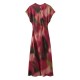 Elegant and refined silk satin texture printed dress wholesale 2025 summer cape sleeve knot decoration fitted mid-length MIDI dress Elegant and refined silk satin texture printed dress wholesale 2025 summer cape sleeve knot decoration fitted mid-length MIDI dress