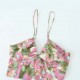 2110 Summer new women's dress with European and American style halter V-neck, flower print, high-waisted single-breasted slit