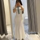 Aliexpress 2025 Women's Clothing Cross-border European and American style denim patchwork knitted Long Dress Tight short-sleeved dress