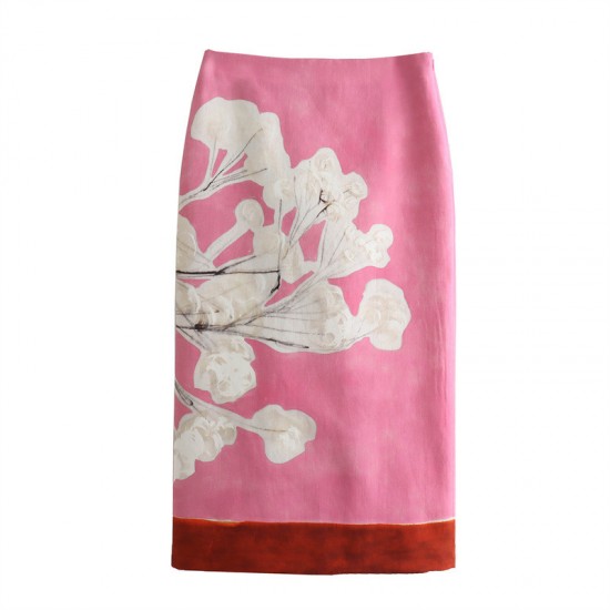 Cross-border foreign trade 2024 Spring New Women's Clothing, European and American style fashionable and versatile linen blended printed skirt Cross-border foreign trade 2024 Spring New Women's Clothing, European and American style fashionable and versatile linen blended printed skirt