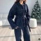 A casual suit for women with visible thread decoration, a belt, flap decoration, long-sleeved lapels, loose shirt, jacket, straight-leg trousers and casual wear A casual suit for women with visible thread decoration, a belt, flap decoration, long-sleeved lapels, loose shirt, jacket, straight-leg trousers and casual wear