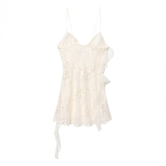 Foreign trade wholesale 2025 European and American style Spring/Summer new women's layered decorative sequined halter dress for women Foreign trade wholesale 2025 European and American style Spring/Summer new women's layered decorative sequined halter dress for women