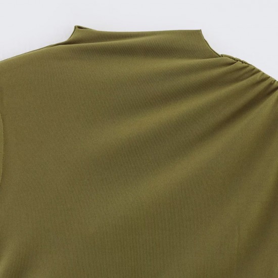 Z Wholesale new European and American style women's clothing, pleated fashion, multi-color asymmetrical design sense, elegant T-shirt and top Z Wholesale new European and American style women's clothing, pleated fashion, multi-color asymmetrical design sense, elegant T-shirt and top
