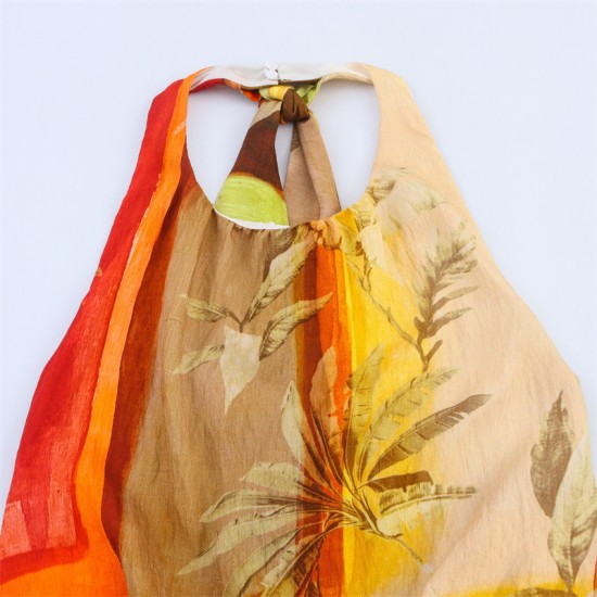 Summer 2025 new women's fashion, European and American style, sexy printed halter dress for women in foreign trade wholesale Summer 2025 new women's fashion, European and American style, sexy printed halter dress for women in foreign trade wholesale
