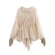 Spring 2025 new women's clothing cross-border European and American style fashionable and simple floral printed V-neck shirt for foreign trade wholesale Spring 2025 new women's clothing cross-border European and American style fashionable and simple floral printed V-neck shirt for foreign trade wholesale