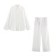 Amazon Wholesale women's Clothing 2025 Spring and Autumn European and American style lapel long-sleeved shirt + long pants fashionable set for women Amazon Wholesale women's Clothing 2025 Spring and Autumn European and American style lapel long-sleeved shirt + long pants fashionable set for women
