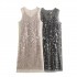 Sleeveless European and American style round neck 6610 sequined vest dress for women's winter new style women's clothing