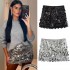 Amazon wholesale 2024 Winter new women's clothing, European and American style sequined mini hip-hugging sexy skirt and short skirt